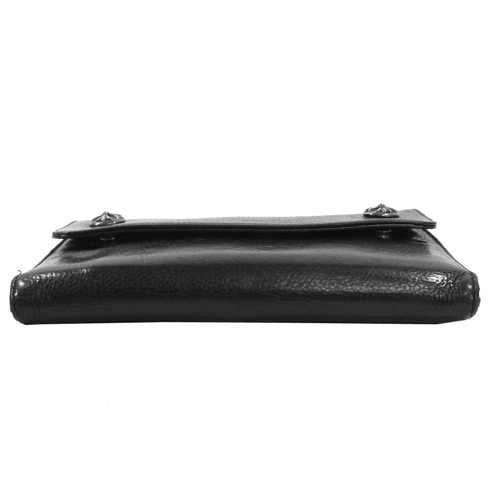 CHROME HEARTS クロムハーツ（原本無） WAVE ウェーブ クロスボール ボタン ウォレット ブラック系 表記なし【中古】