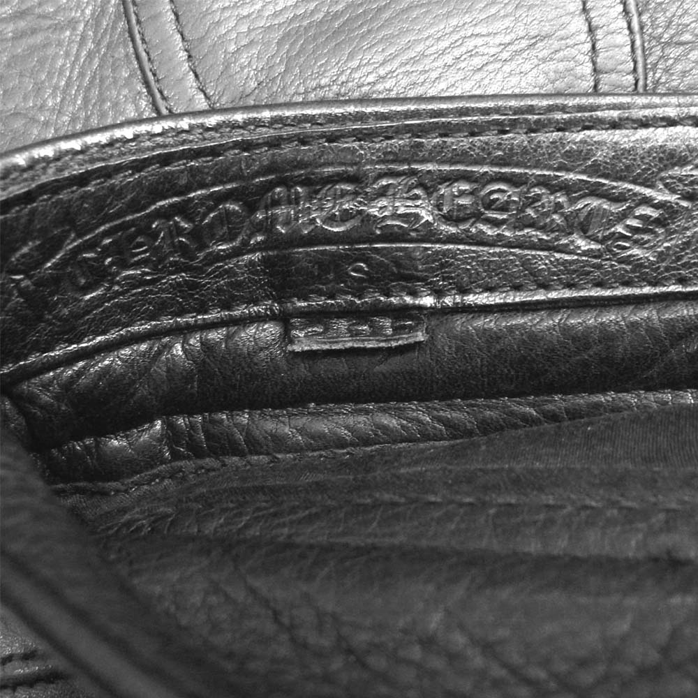 CHROME HEARTS クロムハーツ（原本無） クロスボール ボタン フレアニー レザー パンツ ブラック系 29R【中古】