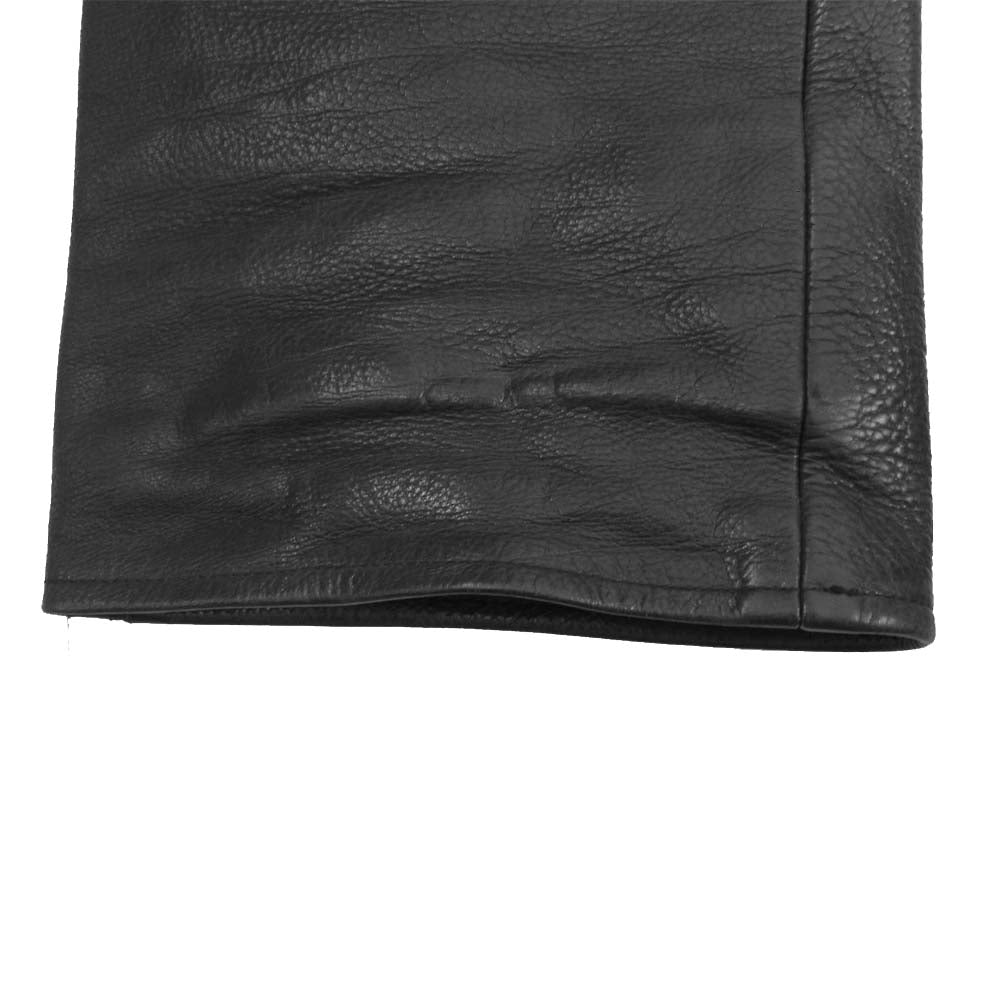 CHROME HEARTS クロムハーツ（原本無） クロスボール ボタン フレアニー レザー パンツ ブラック系 29R【中古】