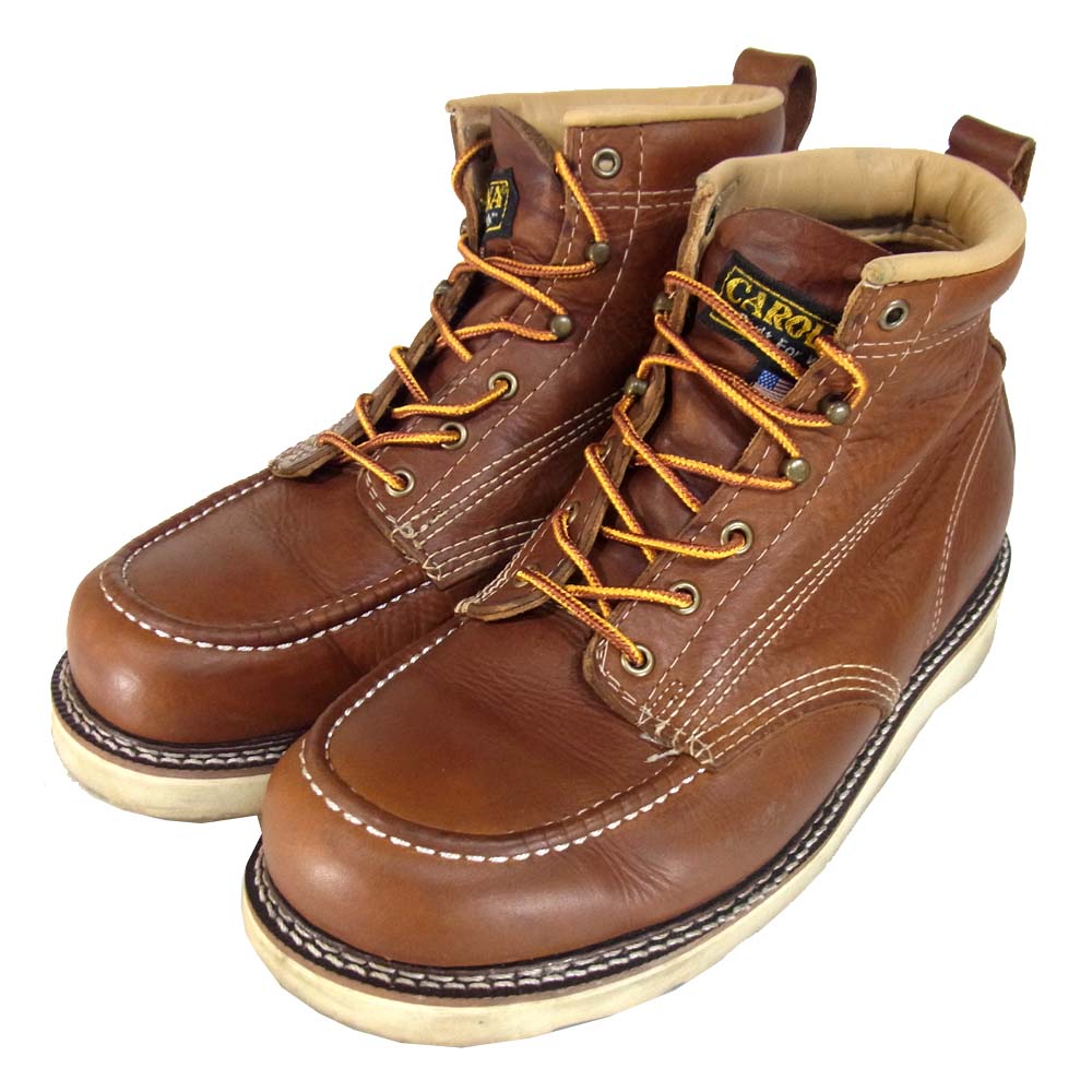 キャロライナ CA7003 6 WEDGE TOBACCO MOCC TOE ブーツ ブラウン系 8.5 2E【中古】