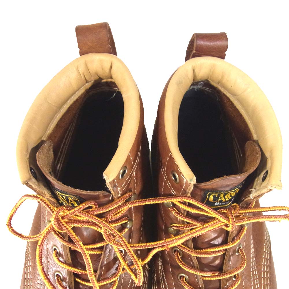 キャロライナ CA7003 6 WEDGE TOBACCO MOCC TOE ブーツ ブラウン系 8.5 2E【中古】