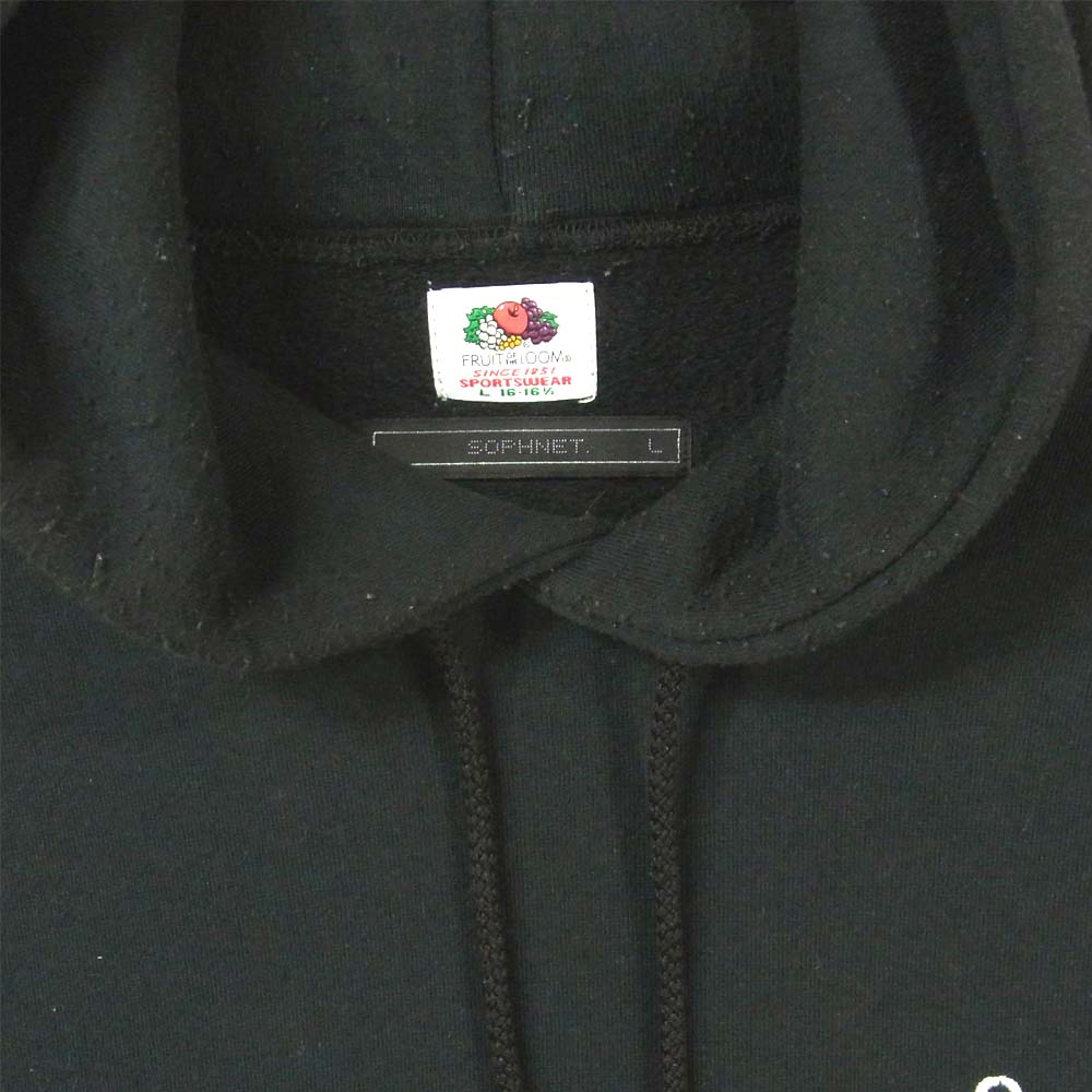 SOPHNET. ソフネット SOPH-189146 FRUIT OF THE LOOM フルーツ AUTHENTIC PULL OVER HOODY プルオーバー パーカー ブラック系 L【中古】