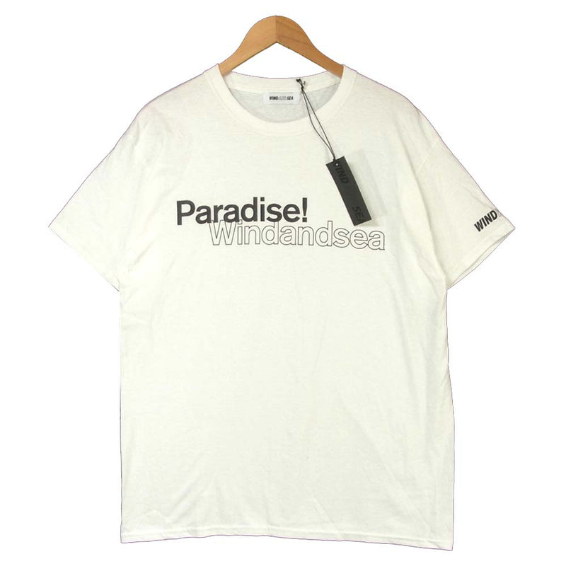 ウィンダンシー WDS-CSB-01 パラダイス Paradise ロゴプリント 半袖 クルーネック Tシャツ ホワイト系 L【美品】【中古】