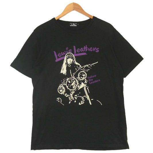 HYSTERIC GLAMOUR ヒステリックグラマー 02173CT24 ルイスレザー Lewis Leathers ガール プリント 半袖 Tシャツ ブラック系 L【美品】【中古】