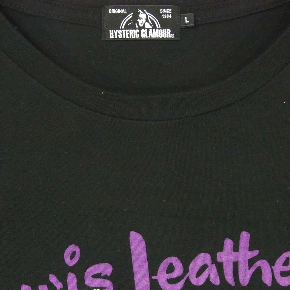 HYSTERIC GLAMOUR ヒステリックグラマー 02173CT24 ルイスレザー Lewis Leathers ガール プリント 半袖 Tシャツ ブラック系 L【美品】【中古】