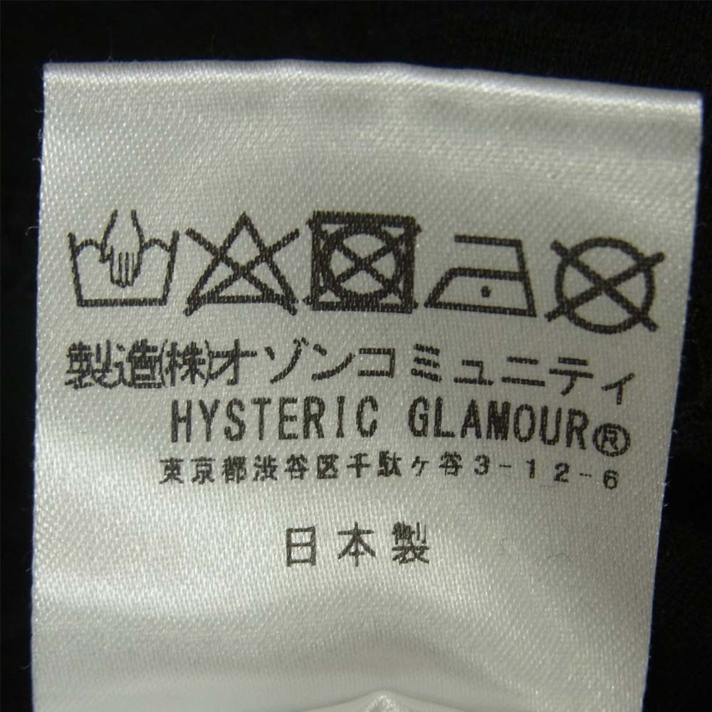HYSTERIC GLAMOUR ヒステリックグラマー 02173CT24 ルイスレザー Lewis Leathers ガール プリント 半袖 Tシャツ ブラック系 L【美品】【中古】