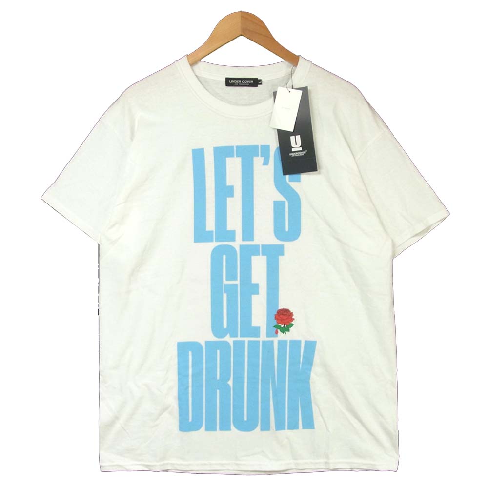 UNDERCOVER アンダーカバー UCX7806 ローズ 英字 プリント 半袖 Tシャツ ホワイト系 L【新古品】【未使用】【中古】