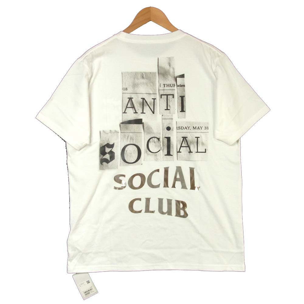 FRAGMENT DESIGN フラグメントデザイン PRM-59100-C アンチソーシャル ANTI SOCIAL SOCIAL CLUB JUN限定 コラージュロゴ Tシャツ ホワイト系 L【新古品】【未使用】【中古】