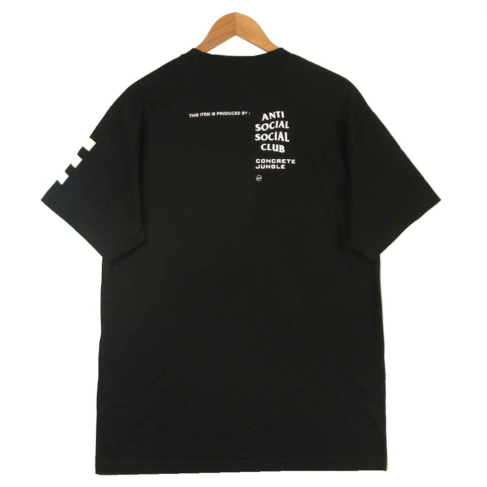 FRAGMENT DESIGN フラグメントデザイン アンチソーシャル ANTI SOCIAL SOCIAL CLUB コンクリートジャングル Concrete Jungle LOGO TEE T-SHIRTS ロゴ 半袖 Tシャツ ブラック系 L【美品】【中古】