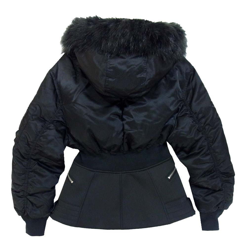 DIESEL ディーゼル フード ボア フライト ジャケット ブラック系 S【中古】