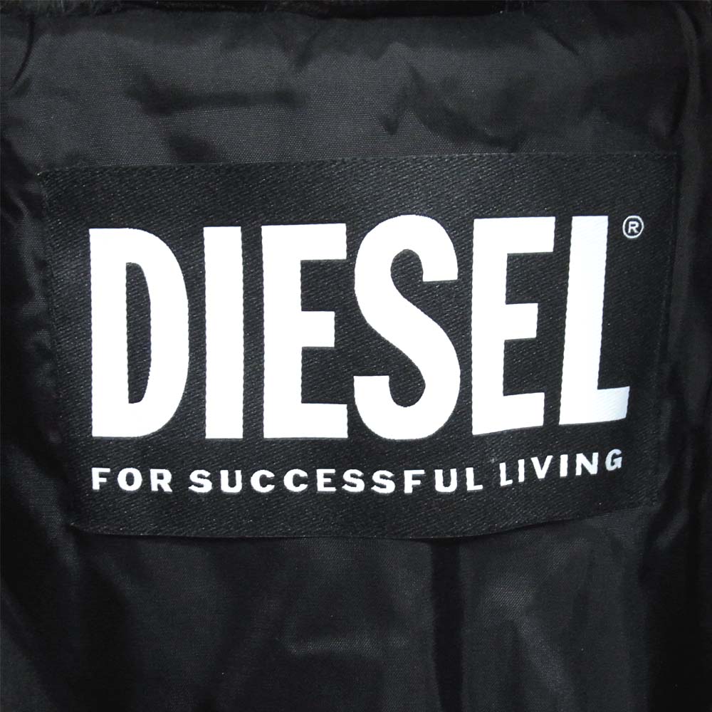 DIESEL ディーゼル フード ボア フライト ジャケット ブラック系 S【中古】
