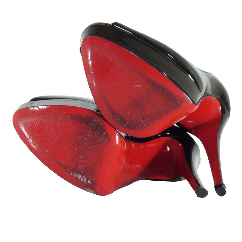 Christian Louboutin クリスチャンルブタン 3100893 LADY PEEP 150 PATENT CALF ハイヒール パンプス ブラック系 37.5【中古】