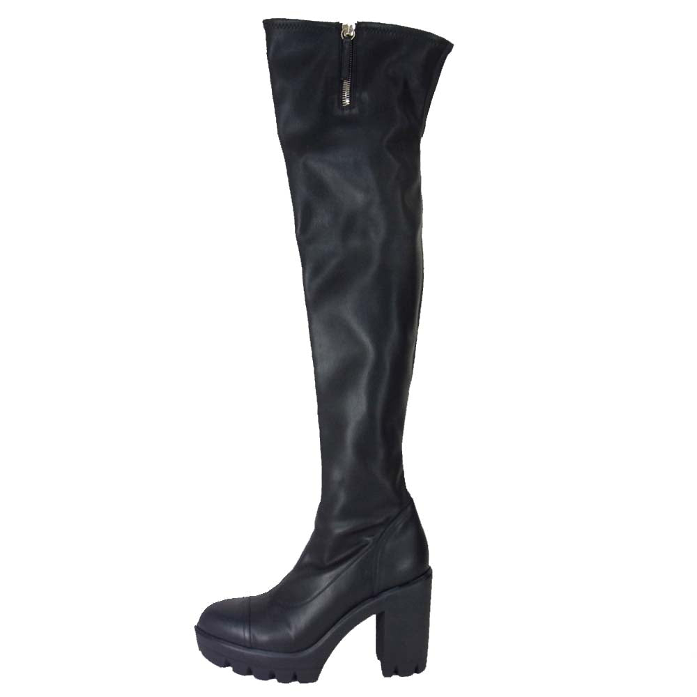 ジュゼッペザノッティ レザー ロング ブーツ ブラック系 38【美品】【中古】