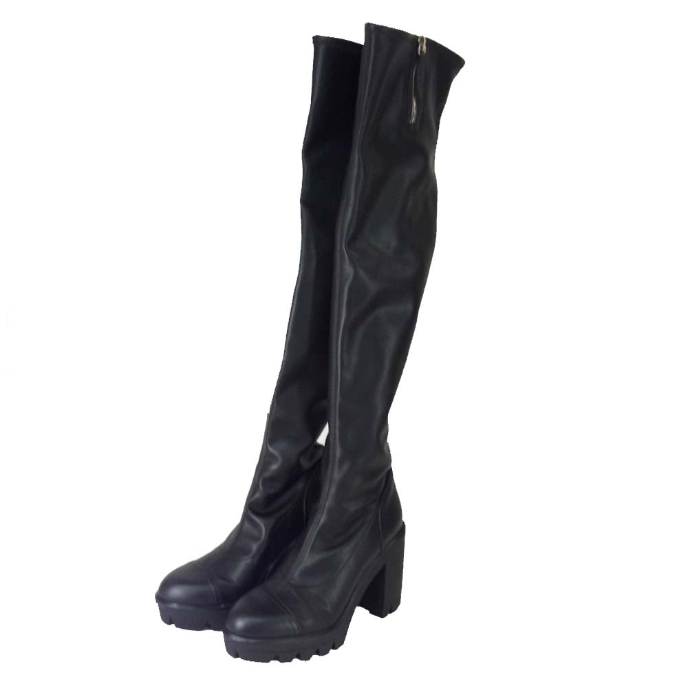 ジュゼッペザノッティ レザー ロング ブーツ ブラック系 38【美品】【中古】
