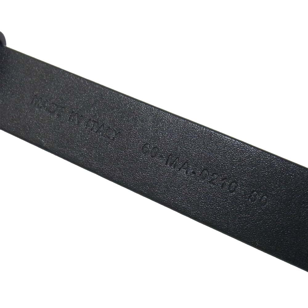 Christian Dior クリスチャンディオール Saddle Belt 80 ロゴ バックル レザー サドル ベルト ブラック系【美品】【中古】