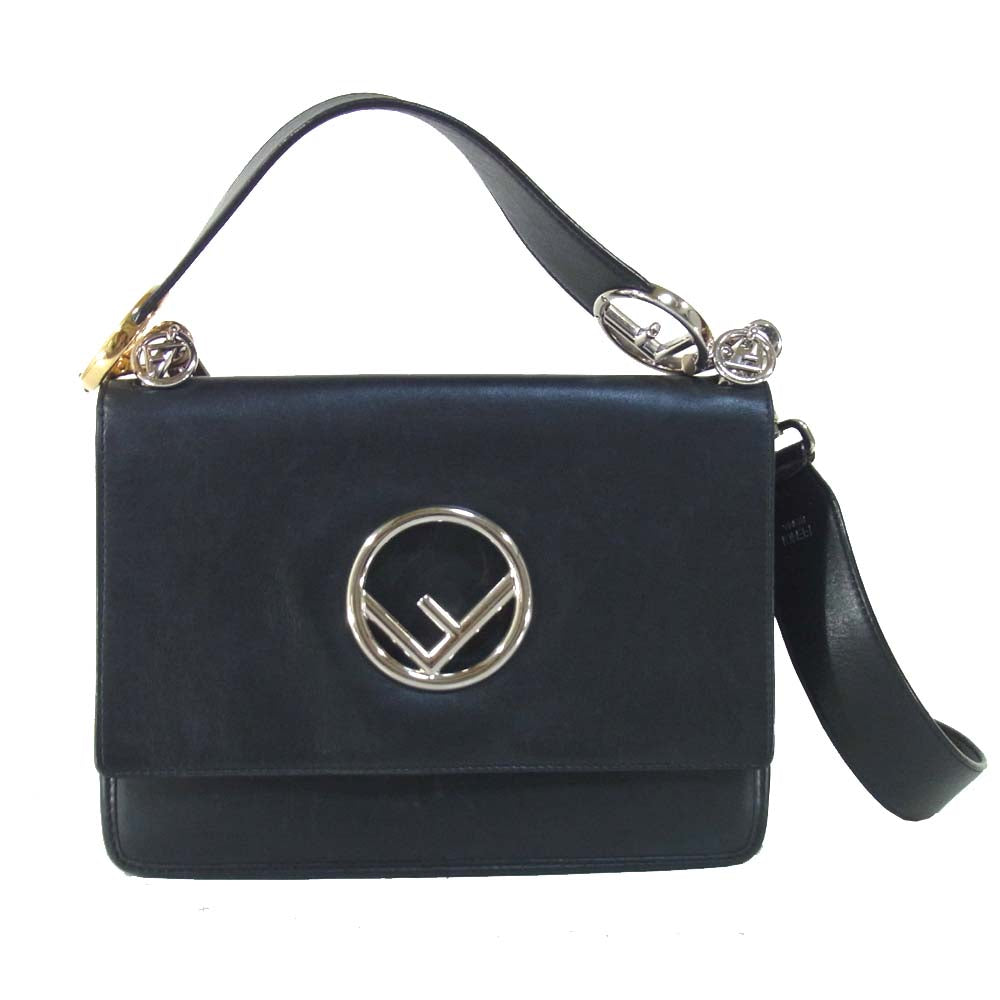 FENDI フェンディ 8BT284 KANI F キャナイ エフ ショルダー バッグ ブラック系【中古】