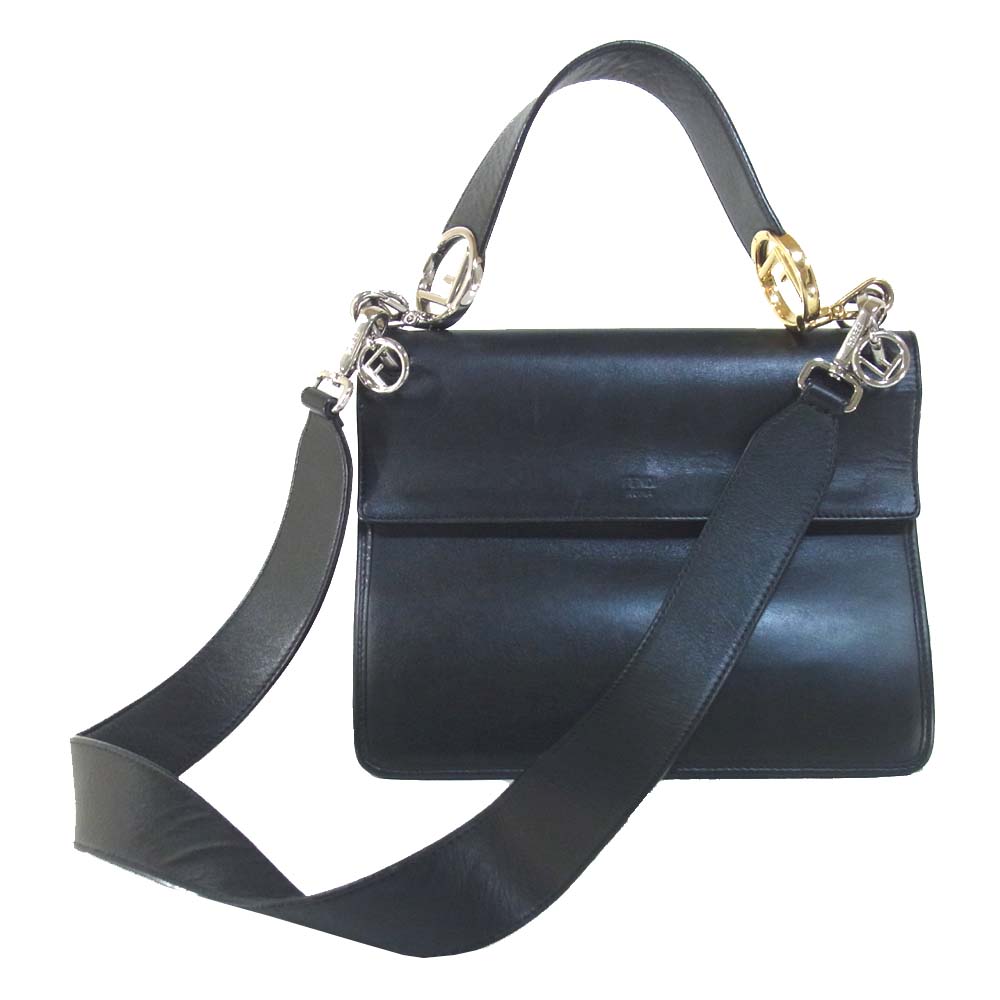 FENDI フェンディ 8BT284 KANI F キャナイ エフ ショルダー バッグ ブラック系【中古】