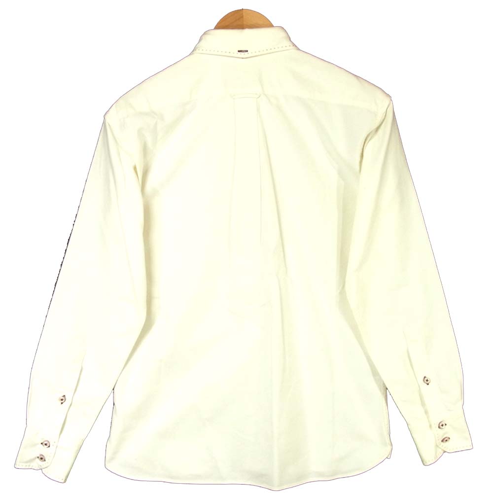 R.J.B アールジェイビー ED001L コットン 胸ロゴ刺繍 ボタンダウン シャツ オフホワイト系 38【中古】