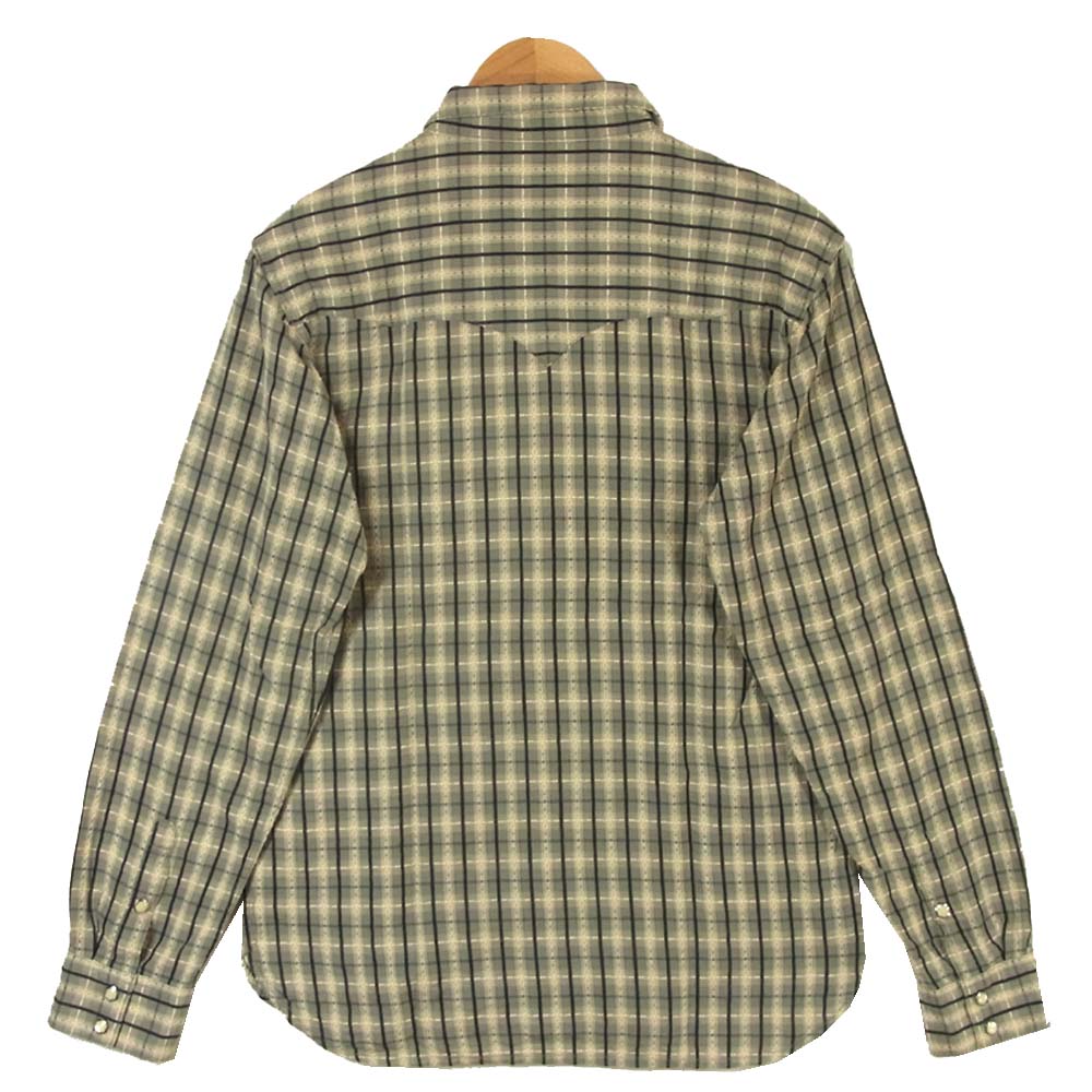 THE FLAT HEAD ザフラットヘッド コットン チェック ウエスタン 長袖 シャツ グレー系 40【中古】