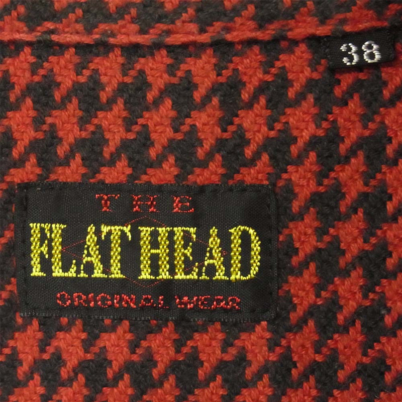 THE FLAT HEAD ザフラットヘッド 日本製 千鳥格子 コットン シャツ レッド系 ブラック系 38【中古】