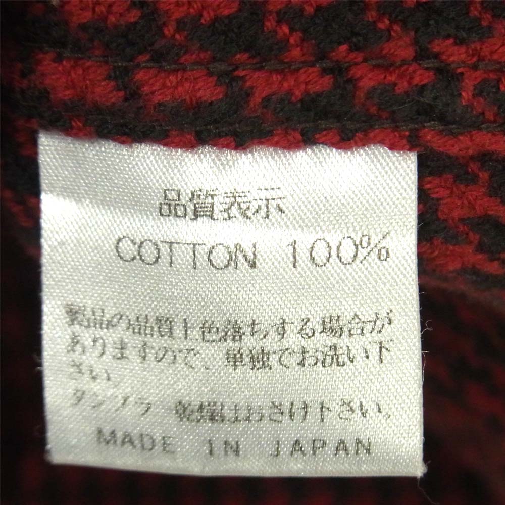 THE FLAT HEAD ザフラットヘッド 日本製 千鳥格子 コットン シャツ レッド系 ブラック系 38【中古】