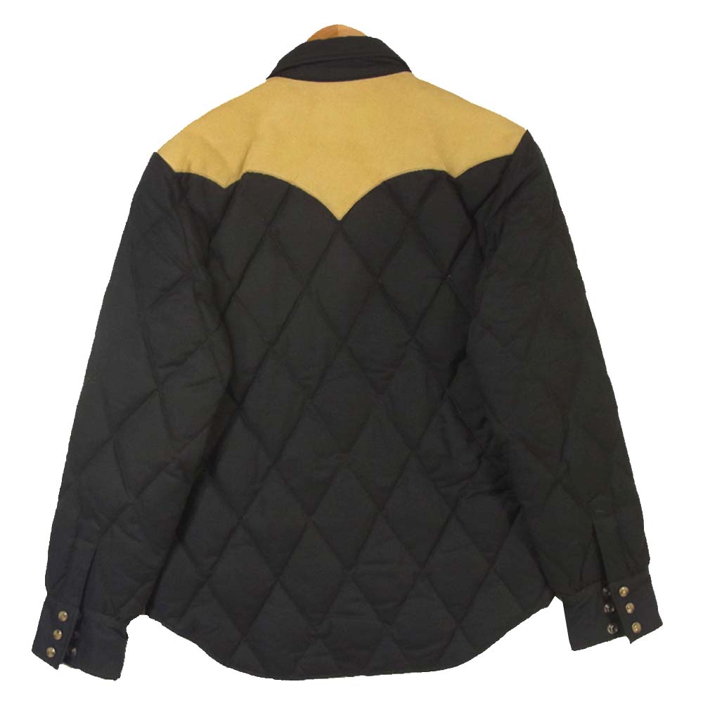 ストーミーブルー 07F-SDSJ1 SDSJ 牛革 カウレザー切替 ナイロン キルティング ウエスタン ダウン ジャケット ブラック系 ライトブラウン系 M【中古】