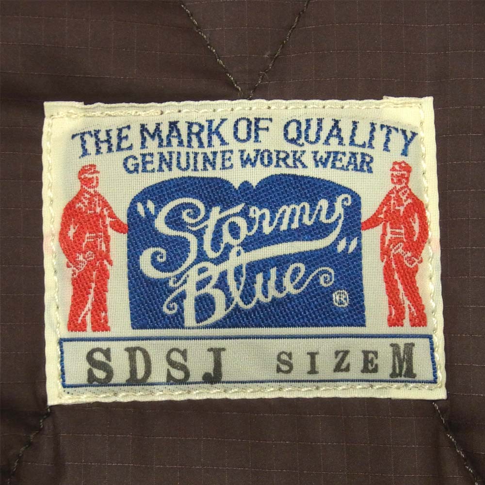 ストーミーブルー 07F-SDSJ1 SDSJ 牛革 カウレザー切替 ナイロン キルティング ウエスタン ダウン ジャケット ブラック系 ライトブラウン系 M【中古】