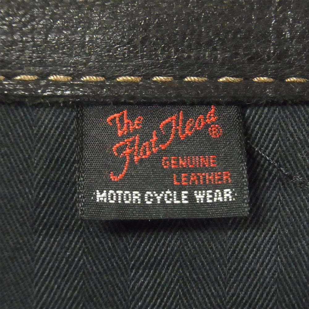 THE FLAT HEAD ザフラットヘッド 日本製 鹿革 ディアスキン レザー ウエスタン シャツ ブラウン系 40【中古】