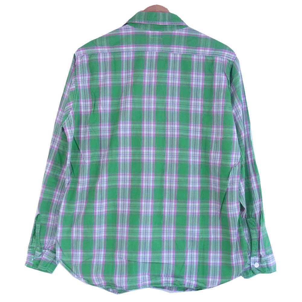 POST OVERALLS ポストオーバーオールズ ガーゼチェック  グリーン系 L【中古】