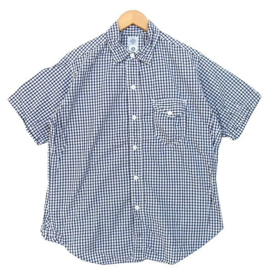 POST OVERALLS ポストオーバーオールズ コットン チェック ネイビー×ホワイト系 L【中古】