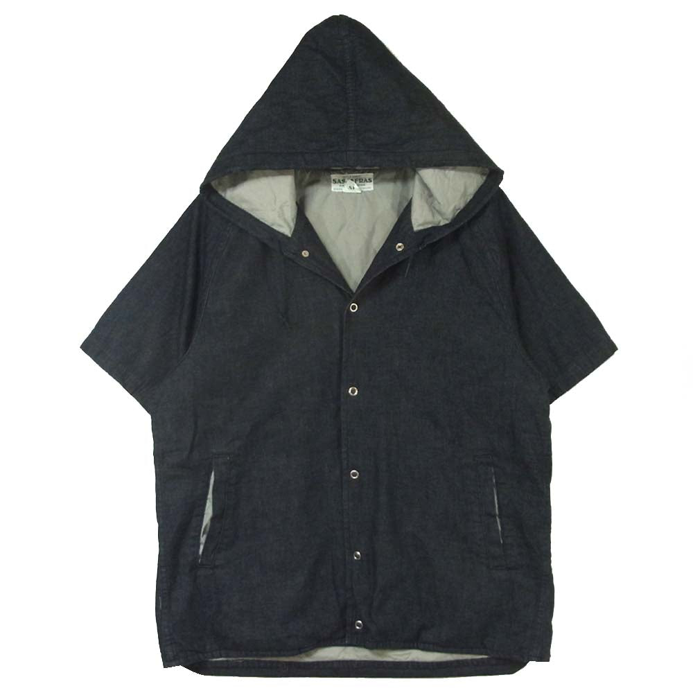 SASAFRAS ササフラス SSF-161147NV SEED BOMB BUD JACKET フード デニム 中綿 ジャケット インディゴブルー系 L【美品】【中古】