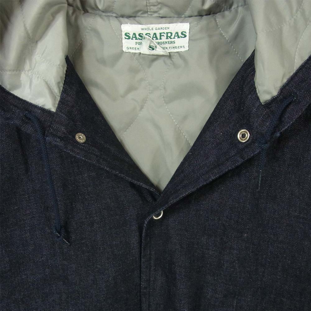 SASAFRAS ササフラス SSF-161147NV SEED BOMB BUD JACKET フード デニム 中綿 ジャケット インディゴブルー系 L【美品】【中古】