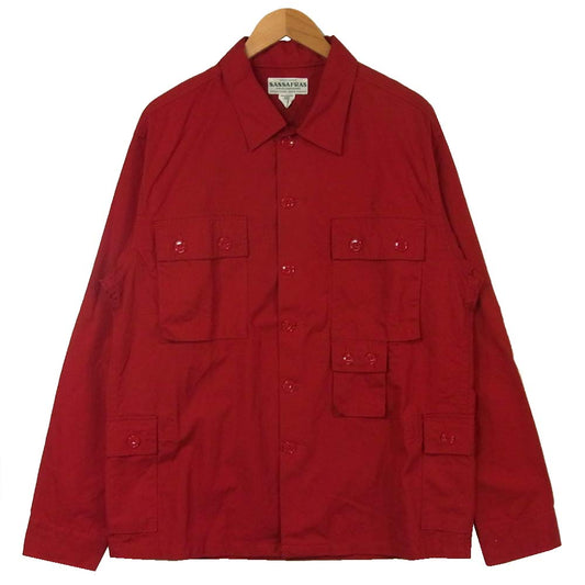 SASAFRAS ササフラス G.D.U Jacket ジーディーユー 日本製 コットン ジャケット レッド系 L【中古】