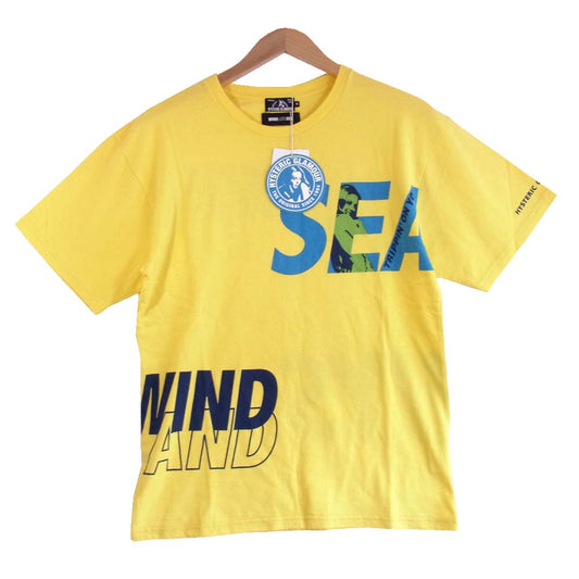 HYSTERIC GLAMOUR ヒステリックグラマー 20AW 02203CT14320 ウィンダンシー WIND AND SEA ロゴ プリント 半袖Tシャツ イエロー系 M【新古品】【未使用】【中古】