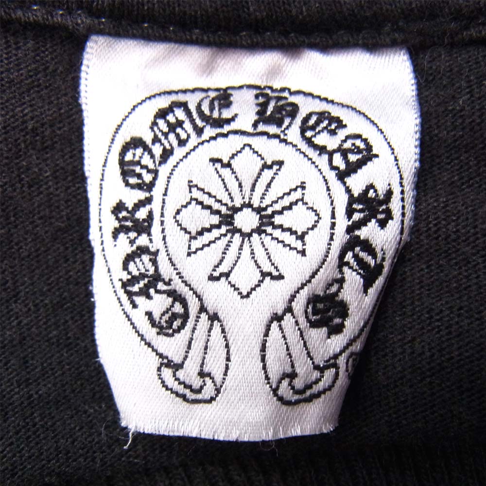 CHROME HEARTS クロムハーツ（原本無） スクロールラベル ポケット バックプリント Tシャツ ブラック系 L【中古】