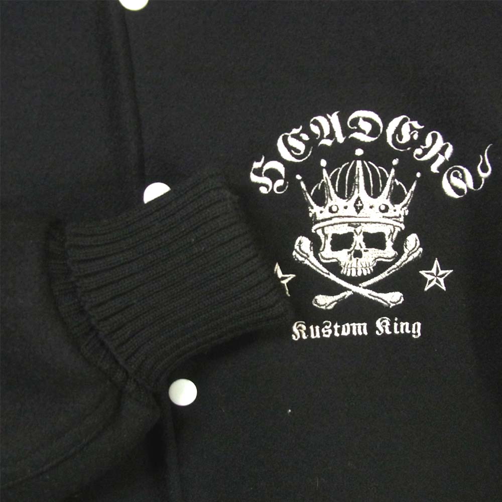 SKOOKUM スクーカム スカル 刺繍 スタジャン アメリカ製 ブラック系 38【中古】