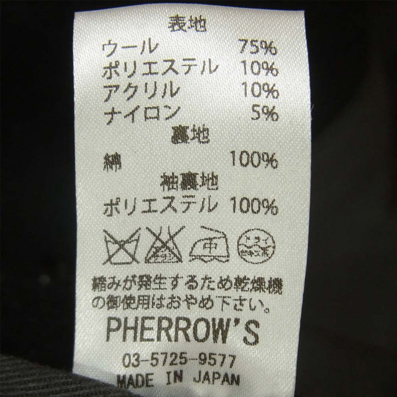 Pherrow's フェローズ ウール Pコート 日本製 ブラック系 40【中古】