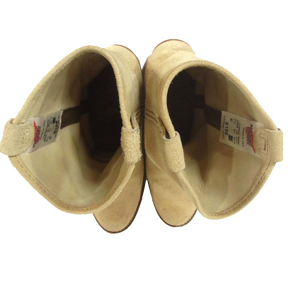 RED WING レッドウィング 8156 スウェード ペコス ブーツ ベージュ系 USA7.5E【中古】