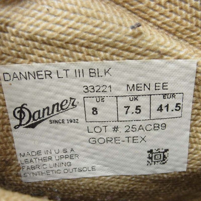 Danner ダナー 33221 DANNER LIGHT Ⅲ ダナーライト 3 ゴアテックス ブーツ ブラック系 US8【中古】