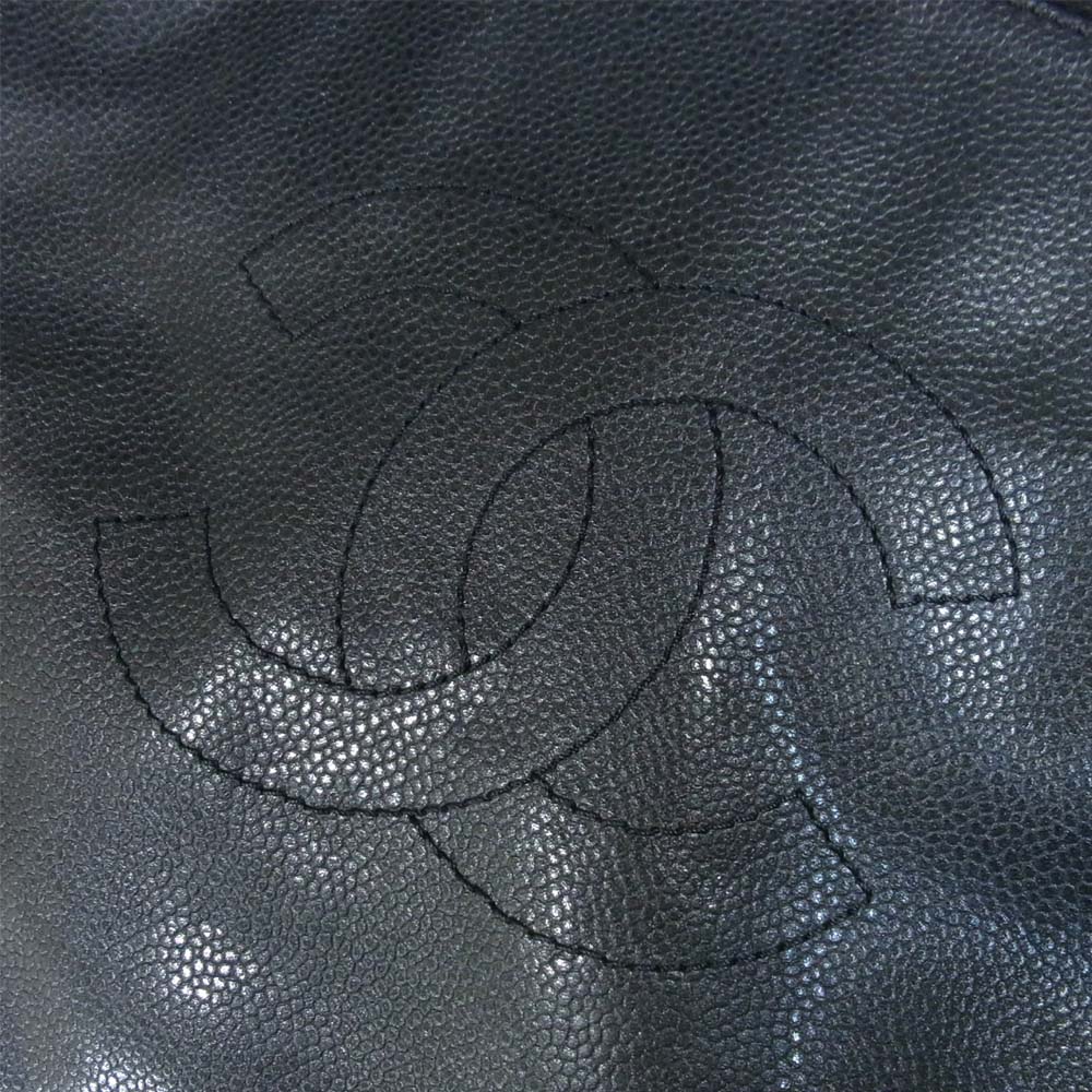 CHANEL シャネル マトラッセ キャビアスキン チェーンショルダー バッグ シルバー金具 ブラック系【中古】