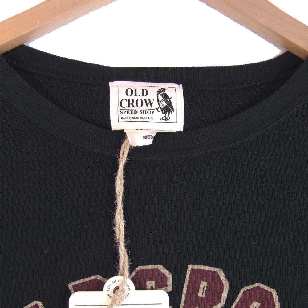 オールドクロウ OC-18-AW-21 WAFFLE L/S T-SH ワッフル Tシャツ ブラック系 M【美品】【中古】