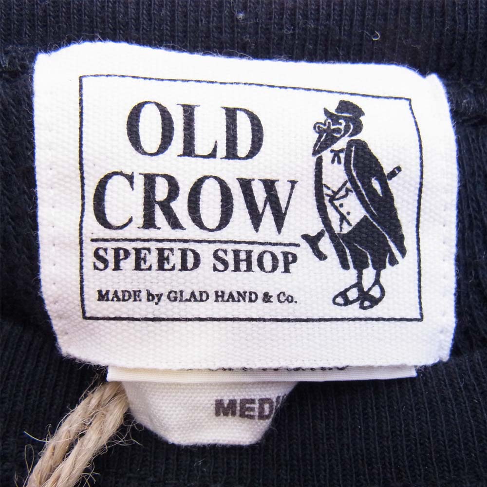 オールドクロウ OC-18-AW-21 WAFFLE L/S T-SH ワッフル Tシャツ ブラック系 M【美品】【中古】