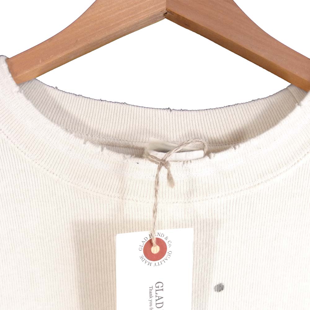 GLADHAND & Co. グラッドハンド THICK L/S T-SHIRTS コットン Tシャツ オフホワイト系 M【極上美品】【中古】