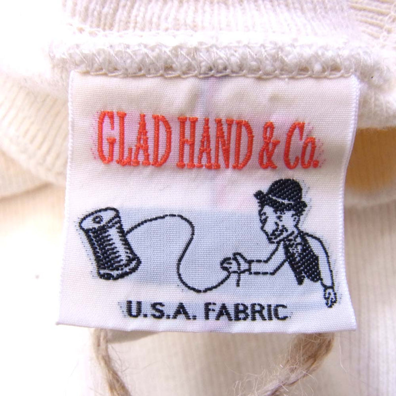 GLADHAND & Co. グラッドハンド THICK L/S T-SHIRTS コットン Tシャツ オフホワイト系 M【極上美品】【中古】