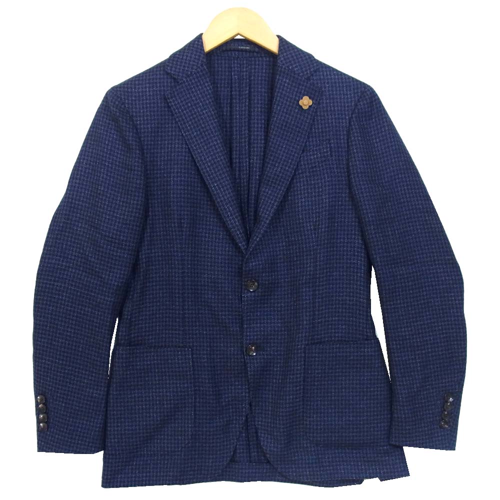 LARDINI ラルディーニ JK.515 ブートニエール ツイード ジャケット ブルー系 44【美品】【中古】