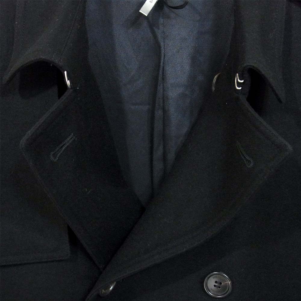 Christian Dior クリスチャンディオール ウール トレンチ コート ブラック系 46【美品】【中古】