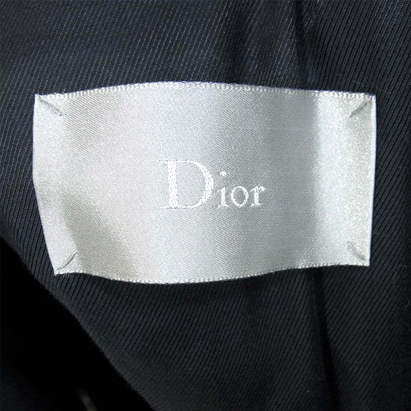 Christian Dior クリスチャンディオール ウール トレンチ コート ブラック系 46【美品】【中古】