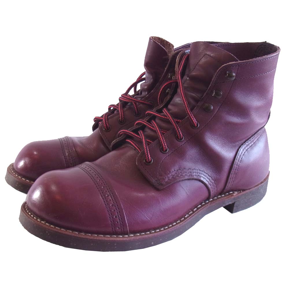 RED WING レッドウィング 8012 Iron Range Munson アイアン レンジ マラソン ブーツ ワインレッド系 26.5㎝【中古】