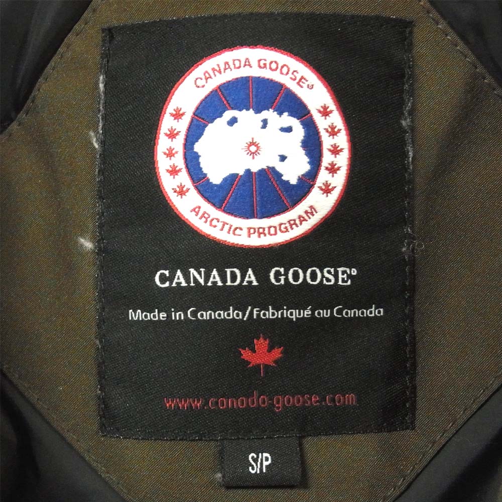 CANADA GOOSE カナダグース 2603JL 国内正規品 BRONTE PARKA ブロンテ フーディ ダウン ジャケット カーキ系 S【中古】