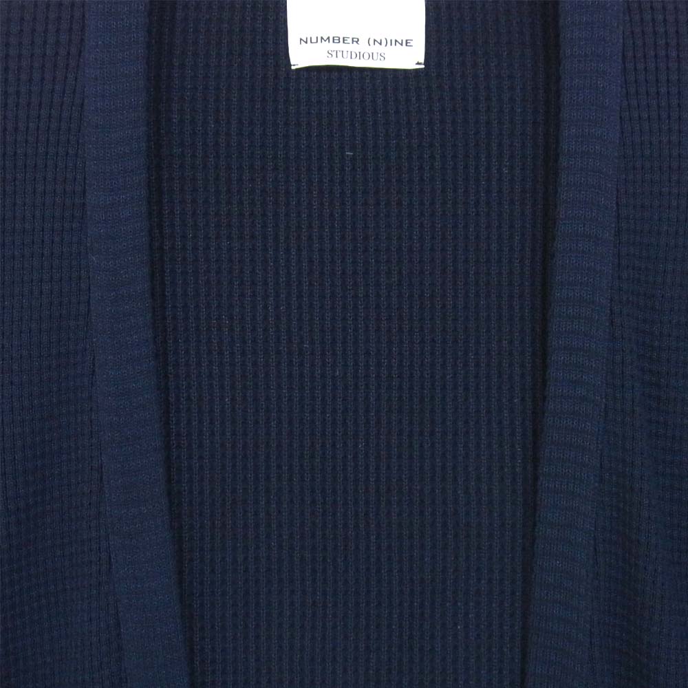 NUMBER(N)INE ナンバーナイン STUDIOUS別注 117131010 ワッフル ニット カーディガン ダークネイビー系 2【美品】【中古】